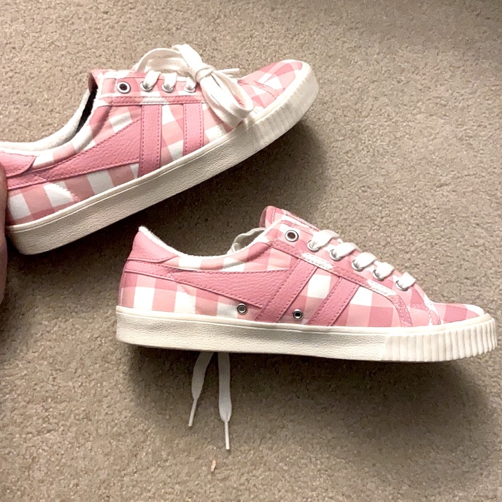 NWT Pink Gingham JCrew Sneakers